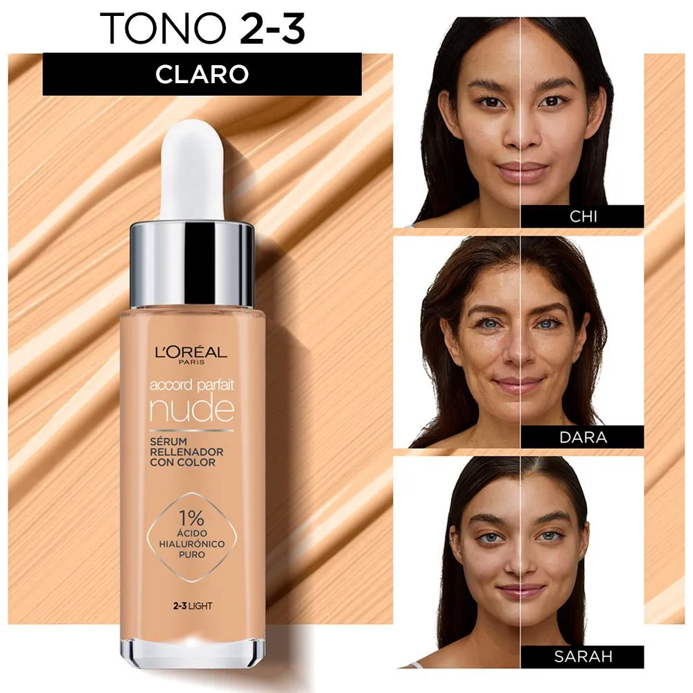 L'Oréal París Accord Parfait Sérum con Color 2-3 Claro - Imagen 3