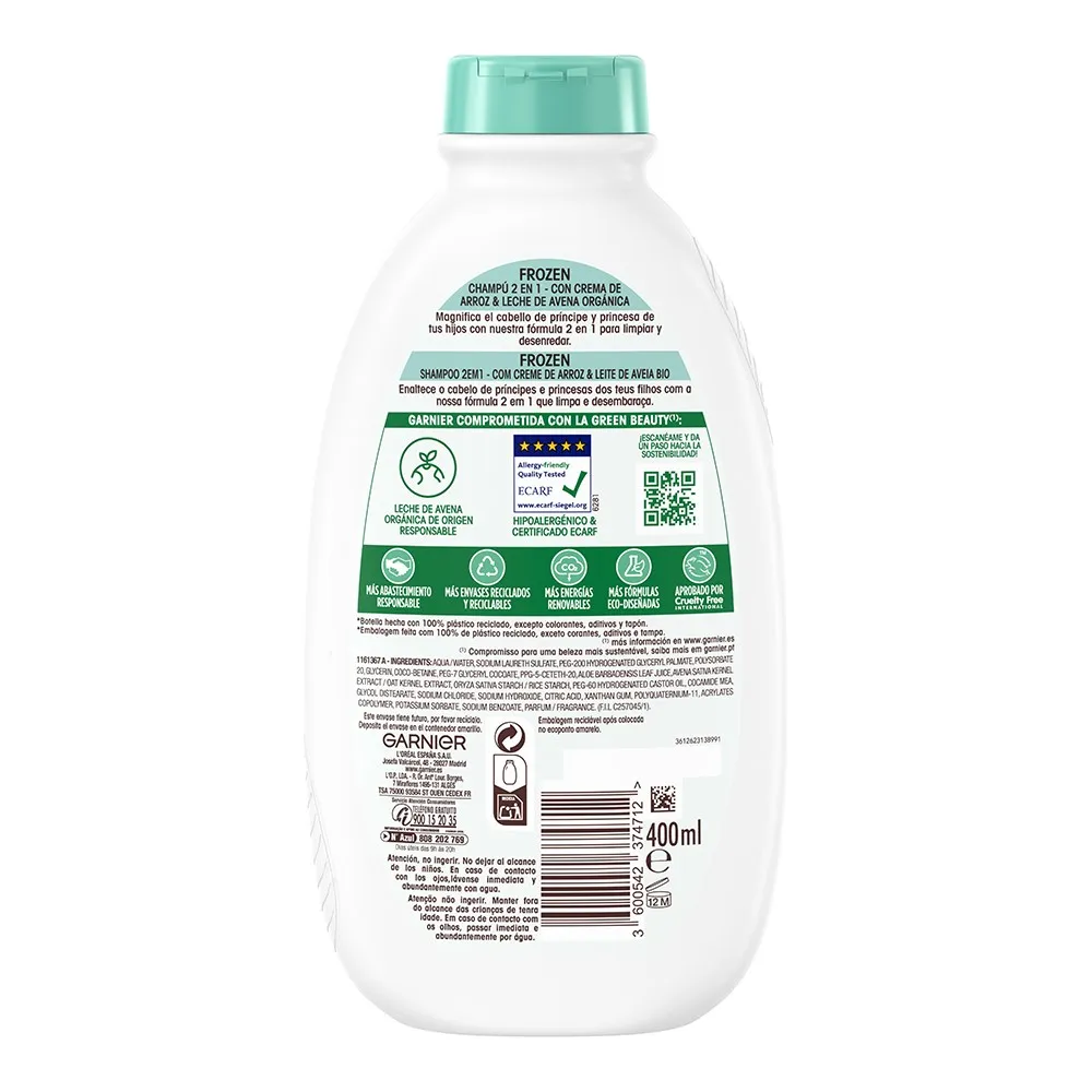 ULTRA SUAVE Delicatesse de Avena Champú 2 en 1 para niños 400ml - Imagen 2