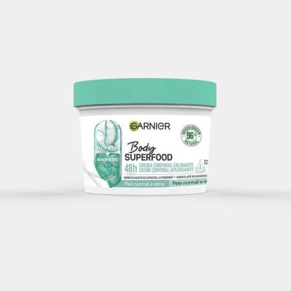 GARNIER Body Superfood Crema Corporal Calmante con Aloe Vera y Magnesio