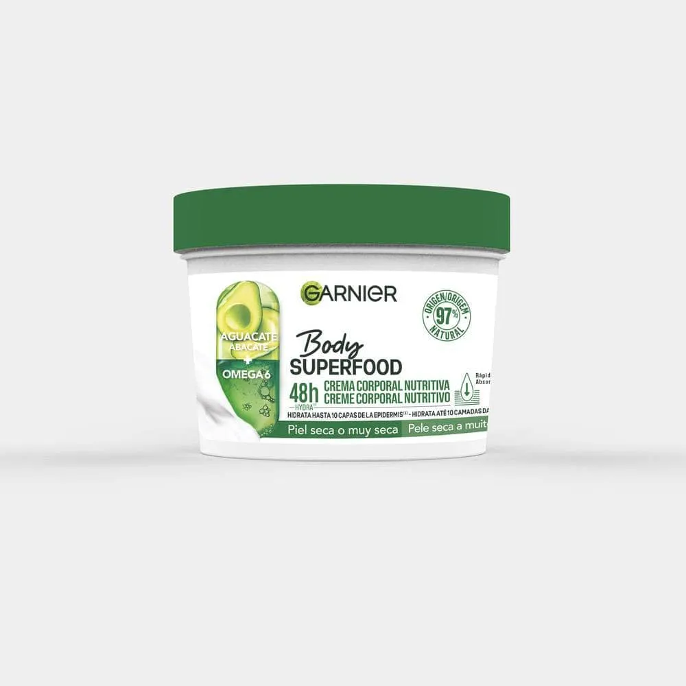 GARNIER Body Superfood Crema Corporal Nutritiva con Aguacate y Omega 6