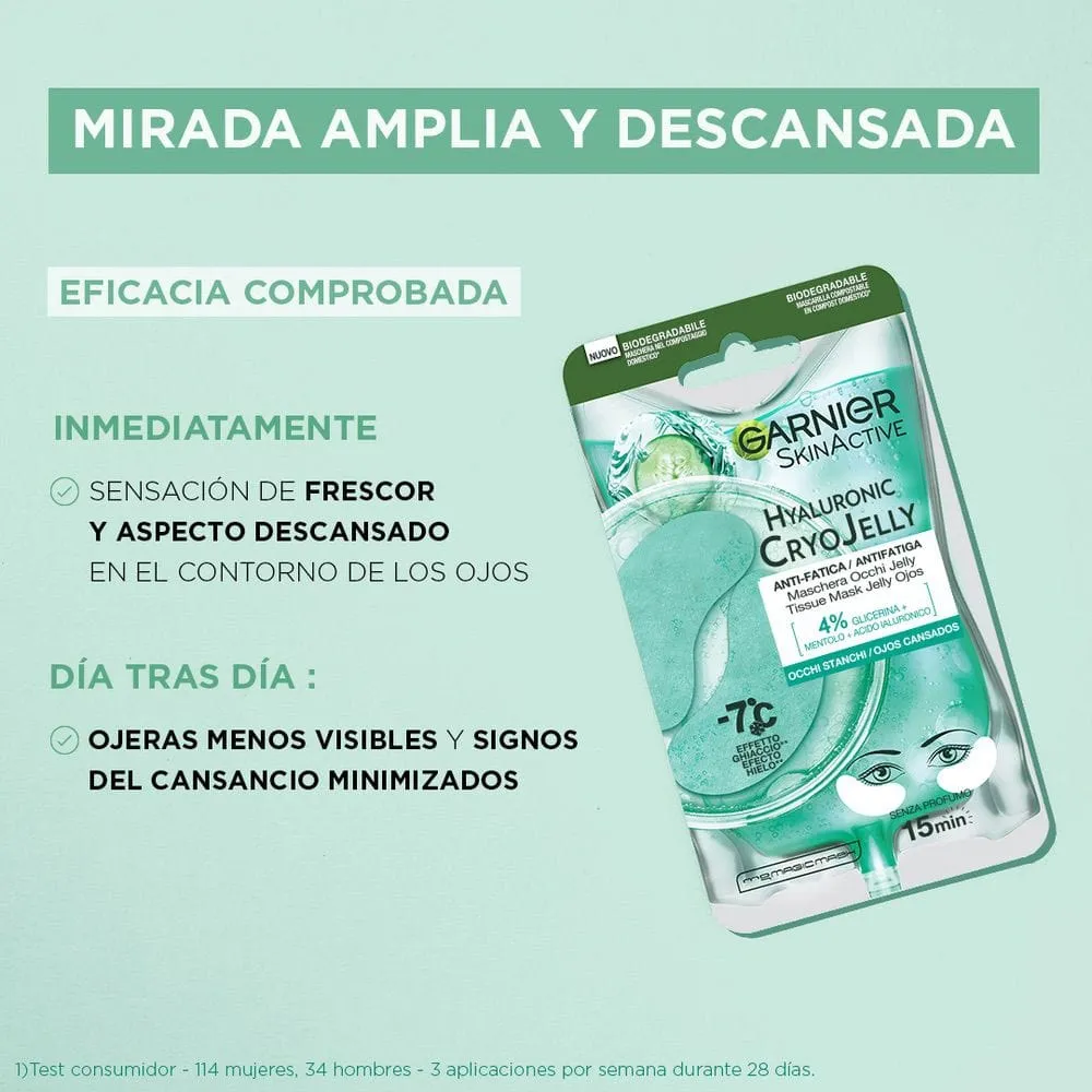SKIN ACTIVE Tissue Mask Hyaluronic Cryo Jelly Ojos - Imagen 3