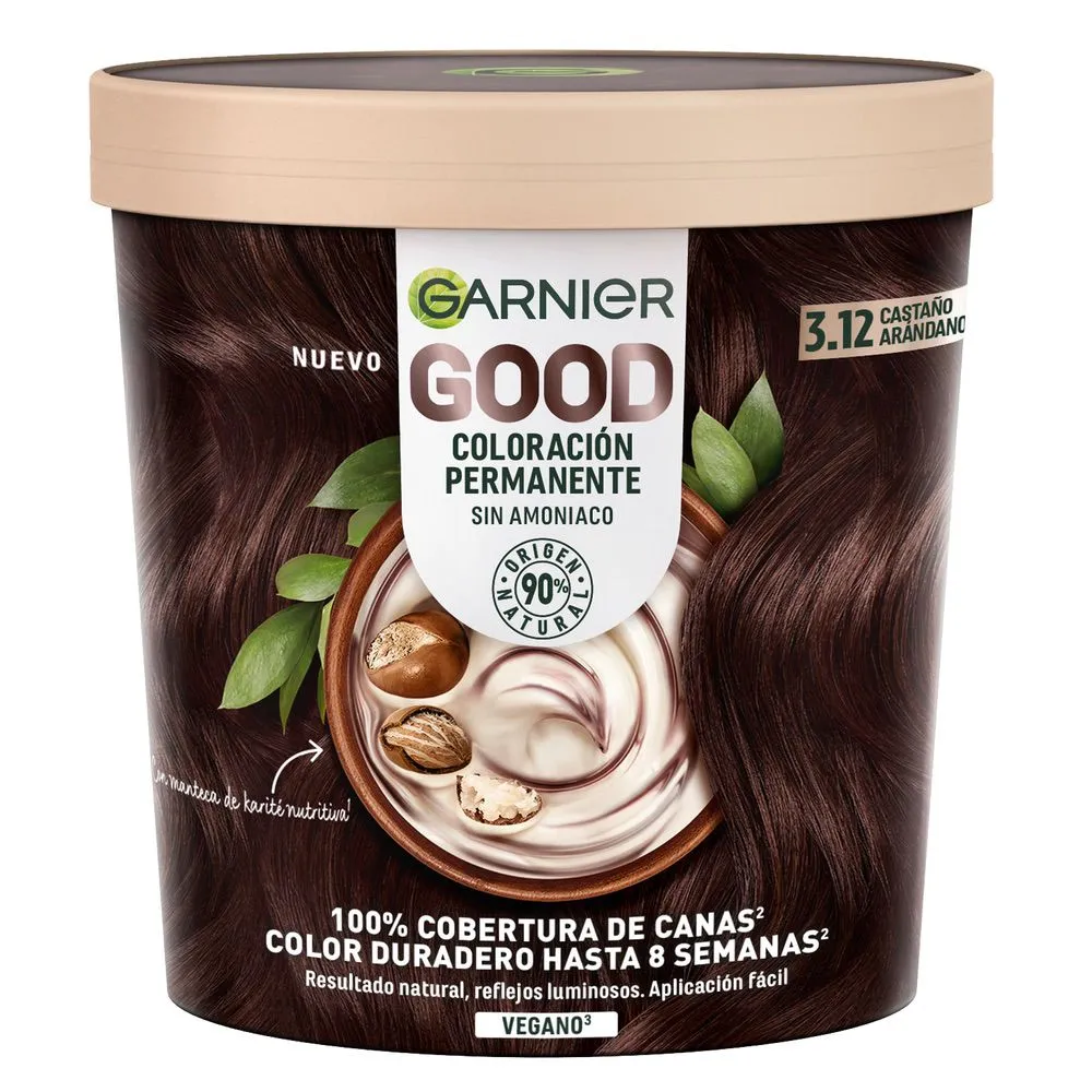 GARNIER GOOD Coloración Permanente Sin Amoniaco 3.12 Castaño arándano