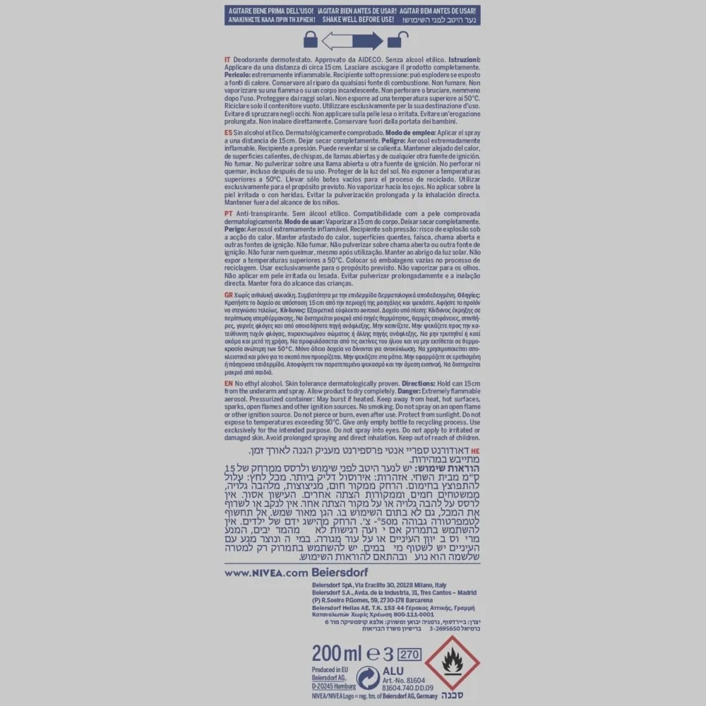 NIVEA Dry Comfort Desodorante Antitranspirante Spray 200ml - Imagen 2