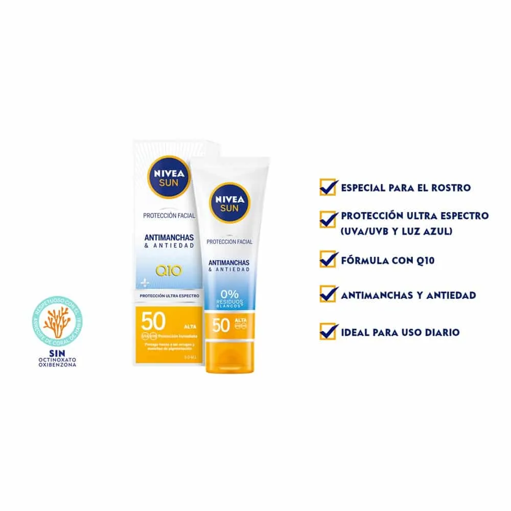 NIVEA SUN Protector Facial UV Anti-edad & Anti-Manchas FP 50 - Imagen 6