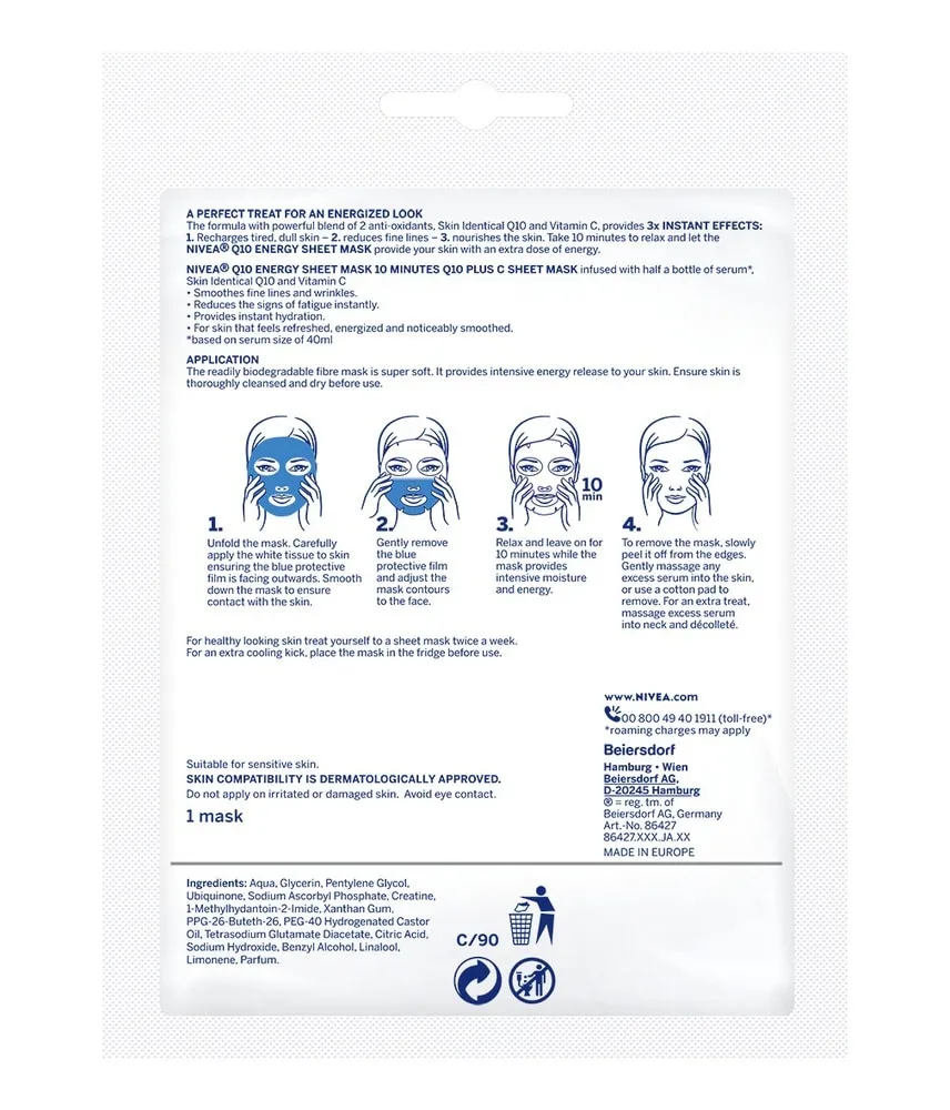 NIVEA Q10 Energy Vitamina C Mascarilla - Imagen 2