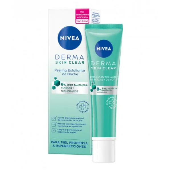 NIVEA Derma Skin Clear Peeling Exfoliante de noche 40ml