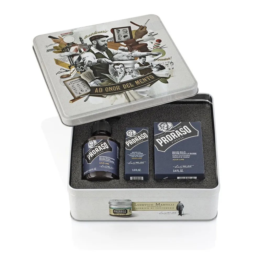 PRORASO Estuche Cuidado de la Barba Azur Lime