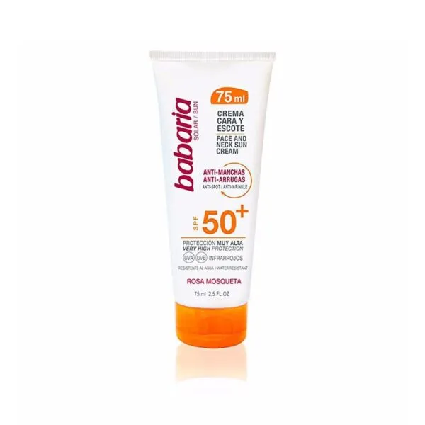 BABARIA Crema Cara y Escote SPF50+ Rosa Mosqueta 75ml